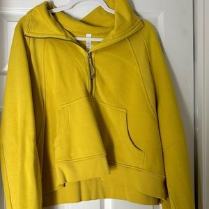 Lululemon Yellow Crop Scuba Funnel Neck XL/XXL